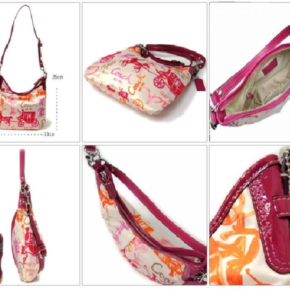 COACH F14891 HORSE & CARRIAGE PLEATED 2-WAY HOBO - Picture 6 of 14